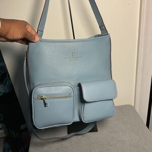 London Fog Blue Shoulder Bag Collection Minimalist Design